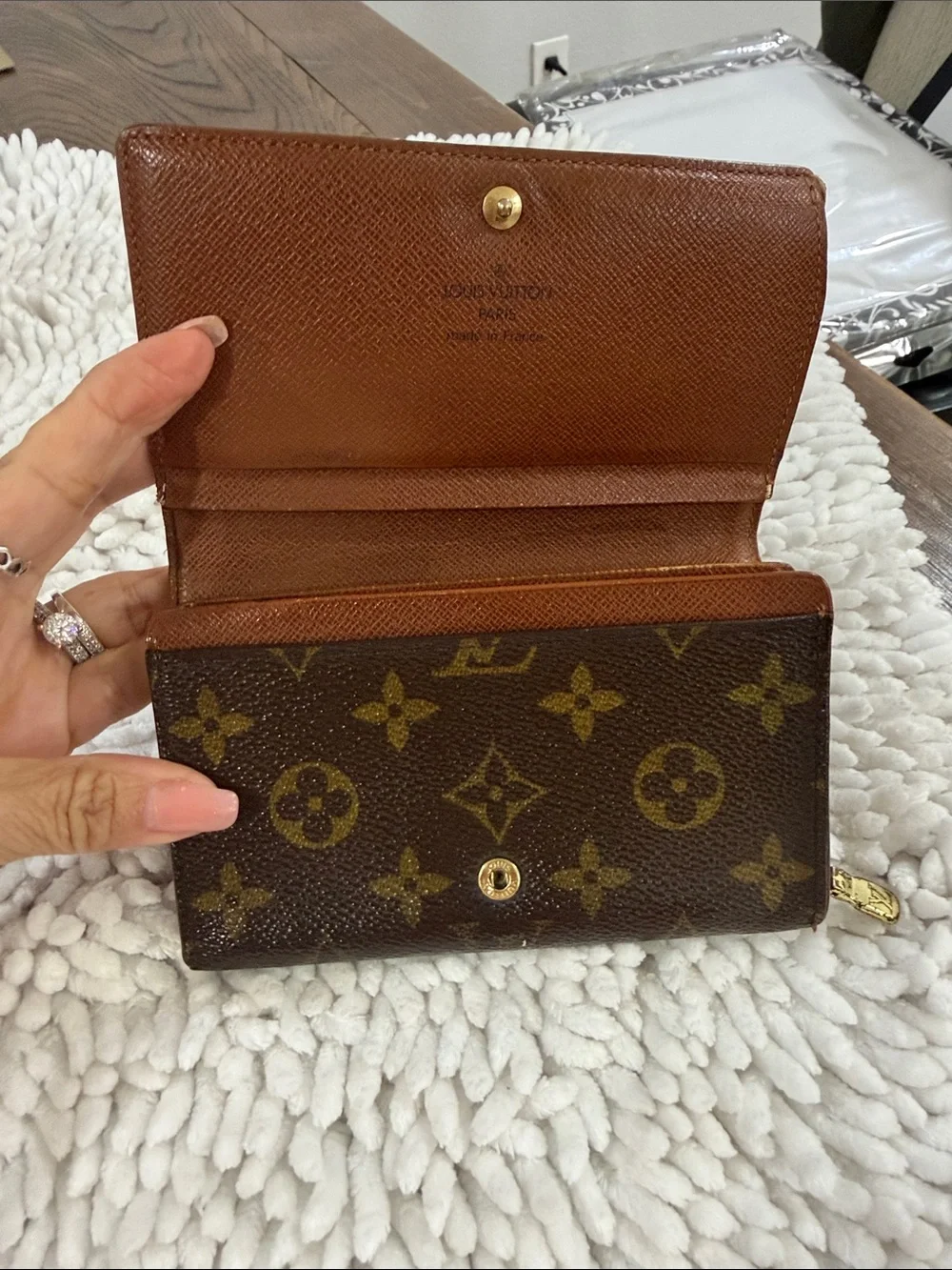 Louis Vuitton Monogram Canvas Trifold Wallet in Brown and Gold